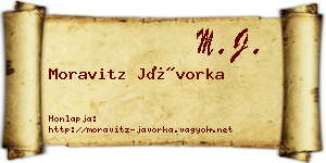 Moravitz Jávorka névjegykártya